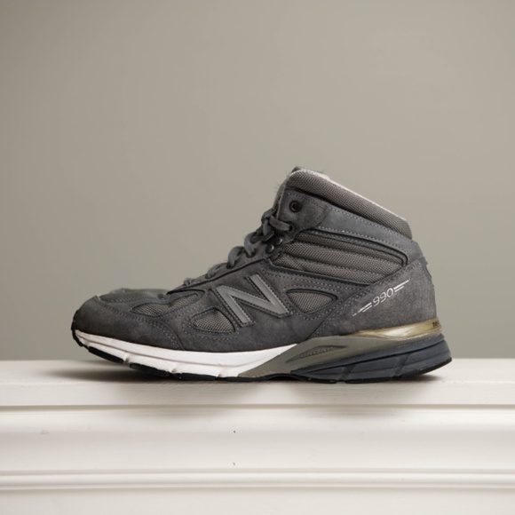 New Balance 990v4 Mid high-top Sneaker boots Mens Size 10 Dark Gray Lace Up - Picture 3 of 5